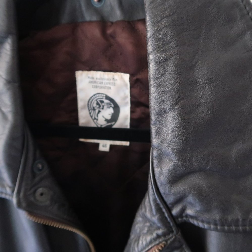 American Express Vintage Genuine Leather Bomber - Picture 4 of 5